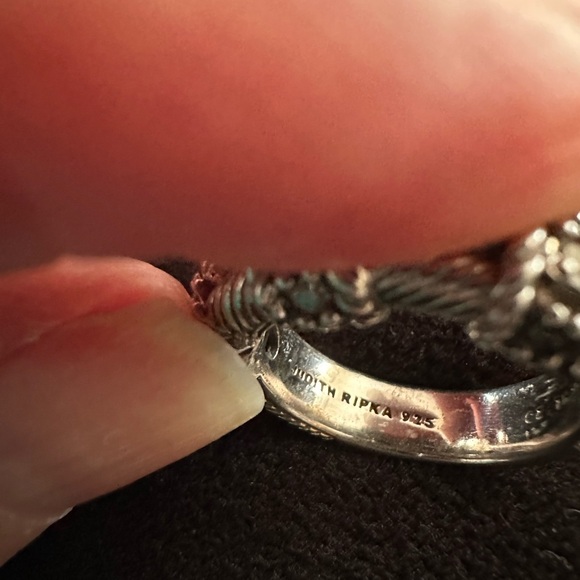 Judith Ripka Sterling Silver Ruby and Clear Cubic zirconia stones - Picture 5 of 5